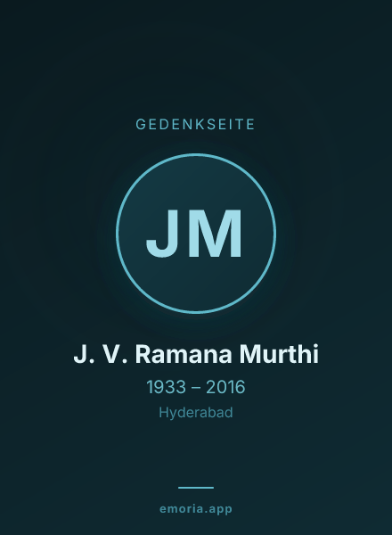 Gedenkportrait von J. V. Ramana Murthi