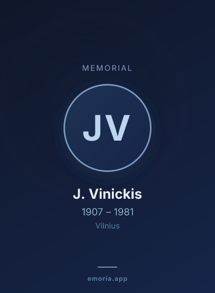 Memorial portrait of J. Vinickis