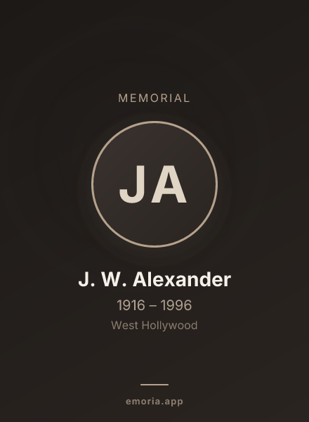 Memorial portrait of J. W. Alexander
