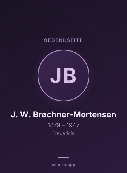 Gedenkportrait von J. W. Brøchner-Mortensen