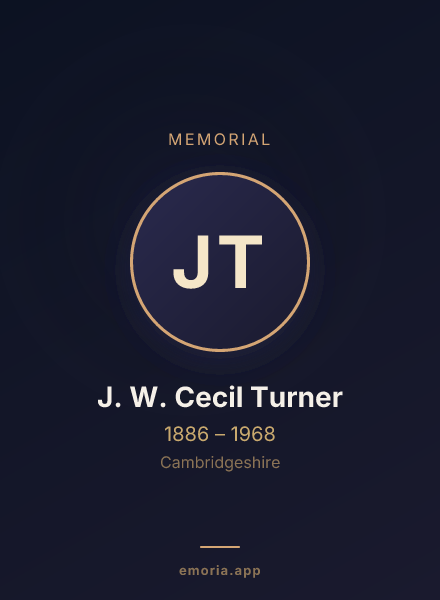 Memorial portrait of J. W. Cecil Turner
