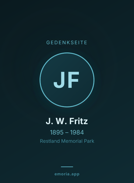 Gedenkportrait von J. W. Fritz