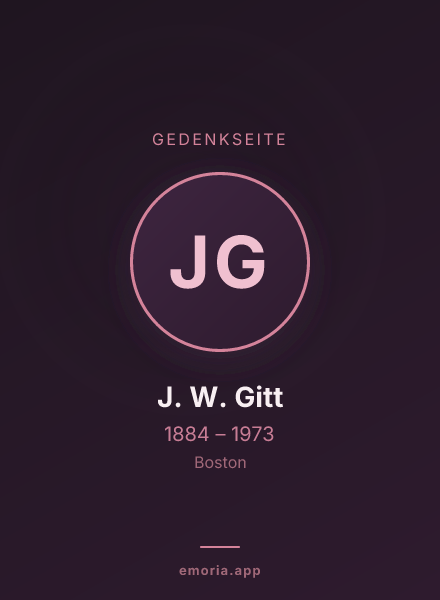 Gedenkportrait von J. W. Gitt
