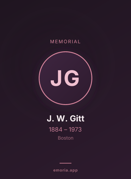 Memorial portrait of J. W. Gitt