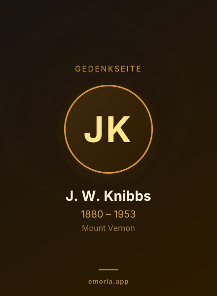 Gedenkportrait von J. W. Knibbs
