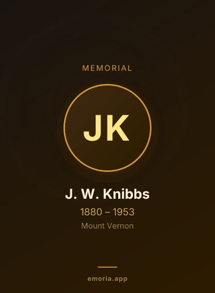 Memorial portrait of J. W. Knibbs