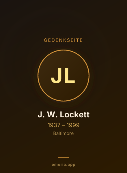 Gedenkportrait von J. W. Lockett