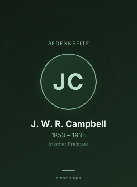 Gedenkportrait von J. W. R. Campbell