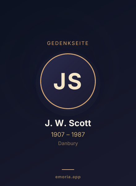 Gedenkportrait von J. W. Scott