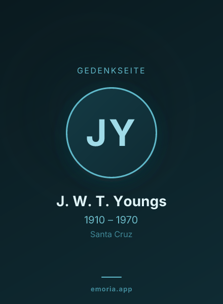 Gedenkportrait von J. W. T. Youngs