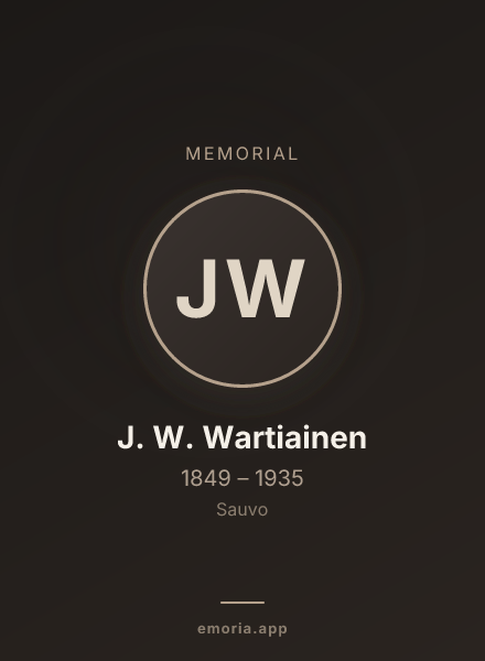 Memorial portrait of J. W. Wartiainen