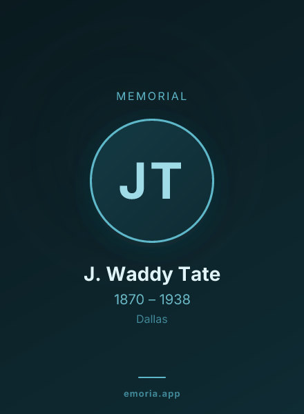 Memorial portrait of J. Waddy Tate