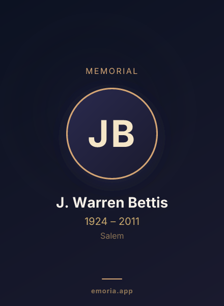 Memorial portrait of J. Warren Bettis