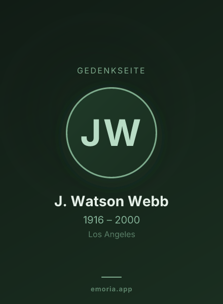 Gedenkportrait von J. Watson Webb