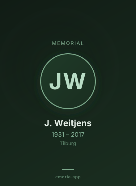 Memorial portrait of J. Weitjens
