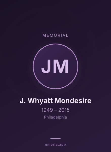 Memorial portrait of J. Whyatt Mondesire