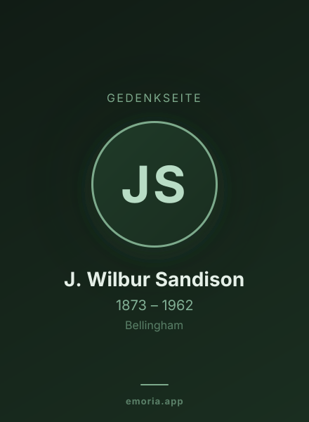 Gedenkportrait von J. Wilbur Sandison