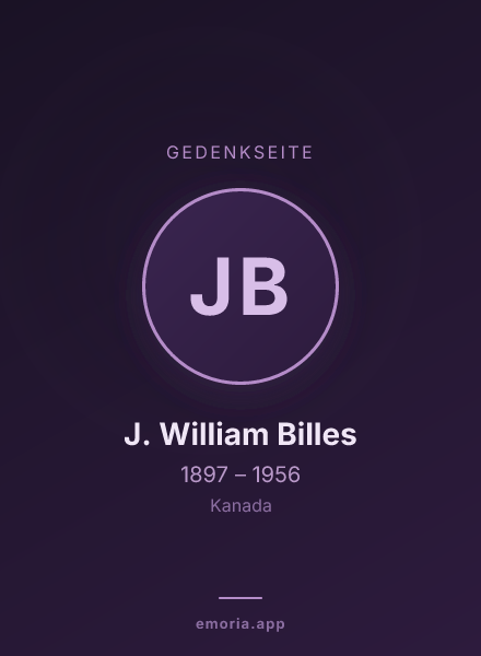 Gedenkportrait von J. William Billes