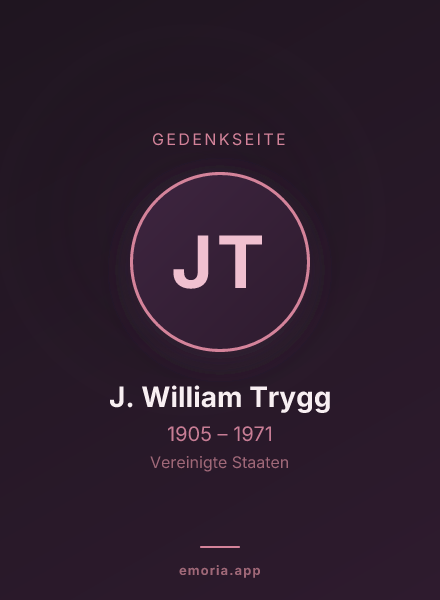 Gedenkportrait von J. William Trygg