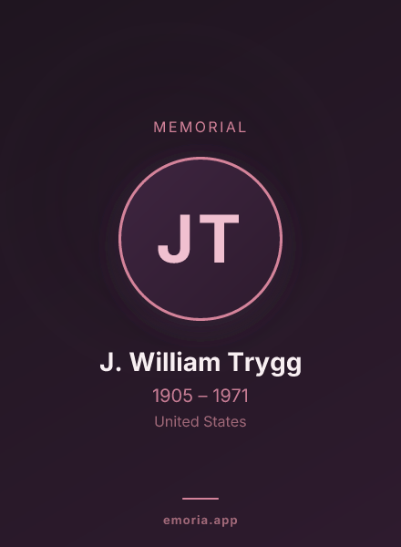 Memorial portrait of J. William Trygg