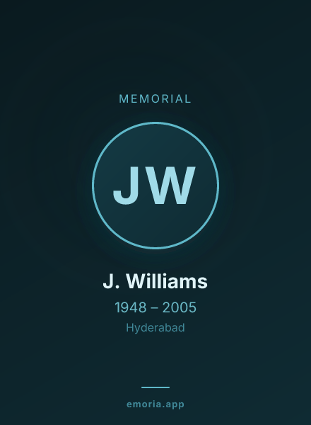 Memorial portrait of J. Williams