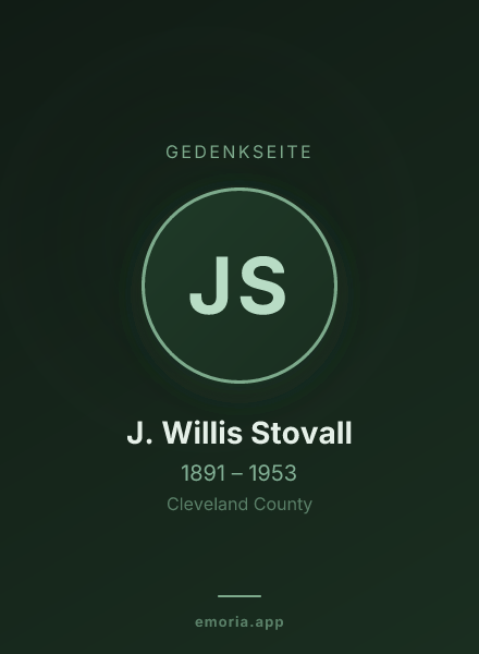 Gedenkportrait von J. Willis Stovall