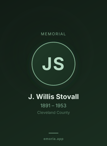 Memorial portrait of J. Willis Stovall