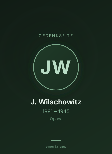 Gedenkportrait von J. Wilschowitz
