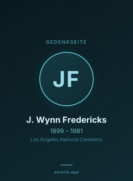 Gedenkportrait von J. Wynn Fredericks