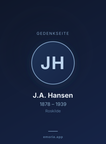 Gedenkportrait von J.A. Hansen