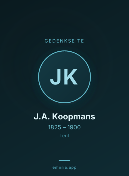Gedenkportrait von J.A. Koopmans