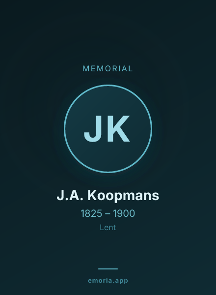 Memorial portrait of J.A. Koopmans