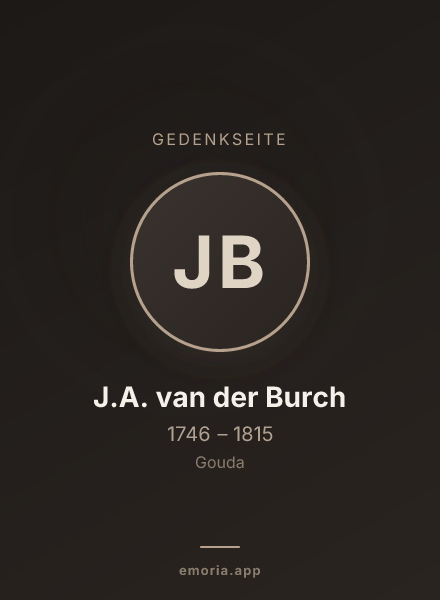 Gedenkportrait von J.A. van der Burch