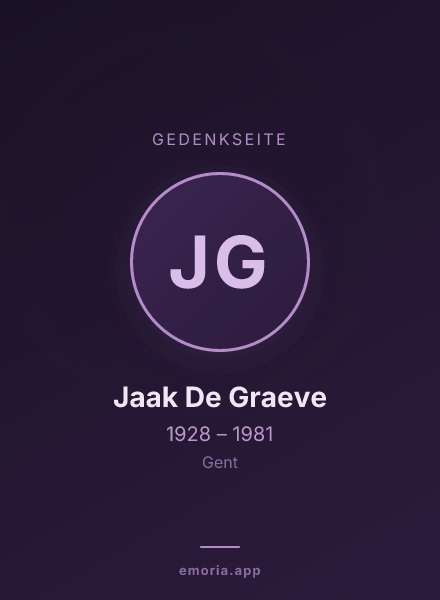 Gedenkportrait von Jaak De Graeve