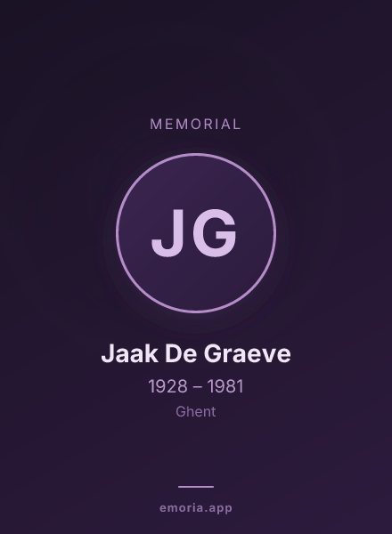 Memorial portrait of Jaak De Graeve