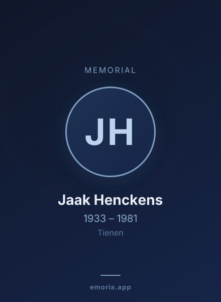 Memorial portrait of Jaak Henckens