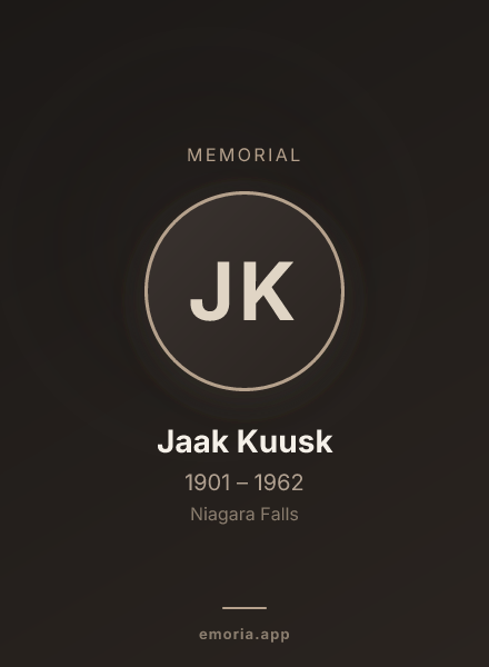 Memorial portrait of Jaak Kuusk