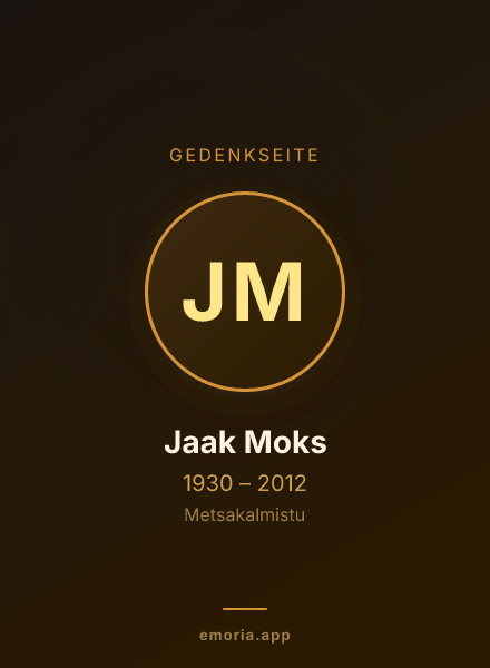 Gedenkportrait von Jaak Moks