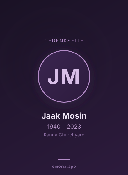 Gedenkportrait von Jaak Mosin