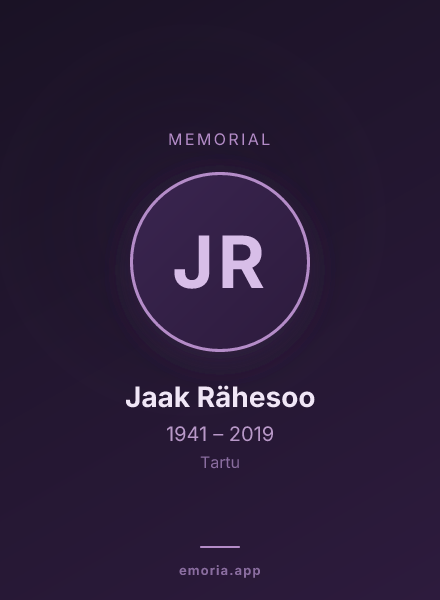Memorial portrait of Jaak Rähesoo