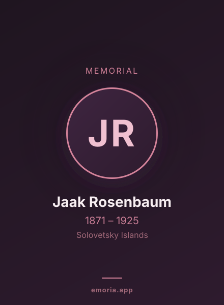 Memorial portrait of Jaak Rosenbaum