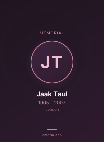Memorial portrait of Jaak Taul