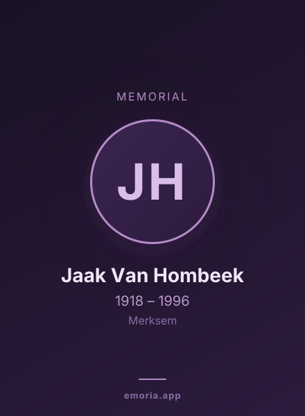 Memorial portrait of Jaak Van Hombeek