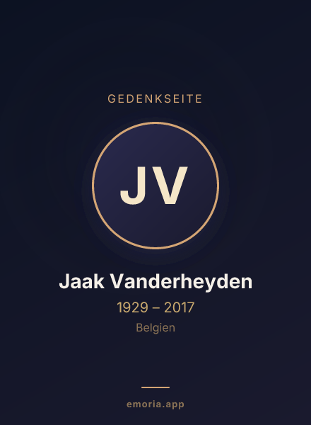 Gedenkportrait von Jaak Vanderheyden