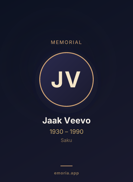 Memorial portrait of Jaak Veevo