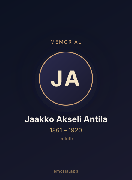 Memorial portrait of Jaakko Akseli Antila