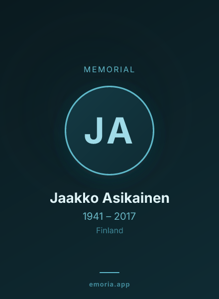 Memorial portrait of Jaakko Asikainen