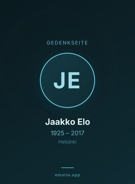 Gedenkportrait von Jaakko Elo