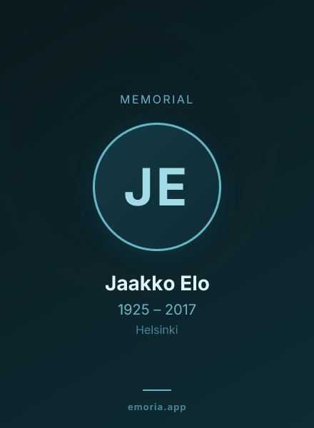 Memorial portrait of Jaakko Elo