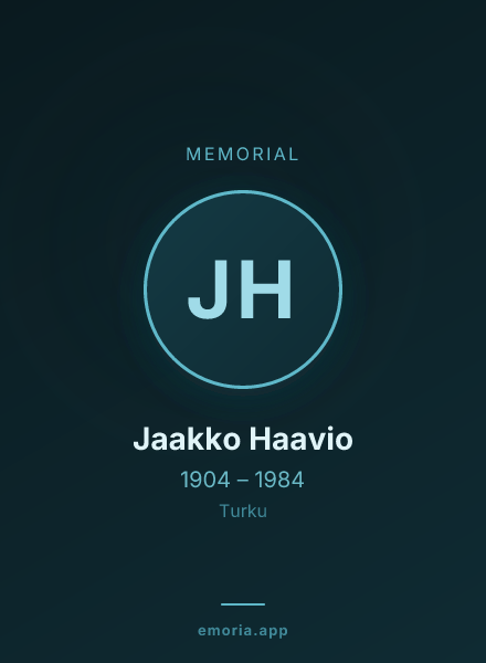 Memorial portrait of Jaakko Haavio